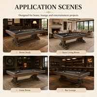 Table de billard rustique en ardoise, table de billard classique en bois pour salle de jeux à domicile, OEM ODM 7ft 8ft