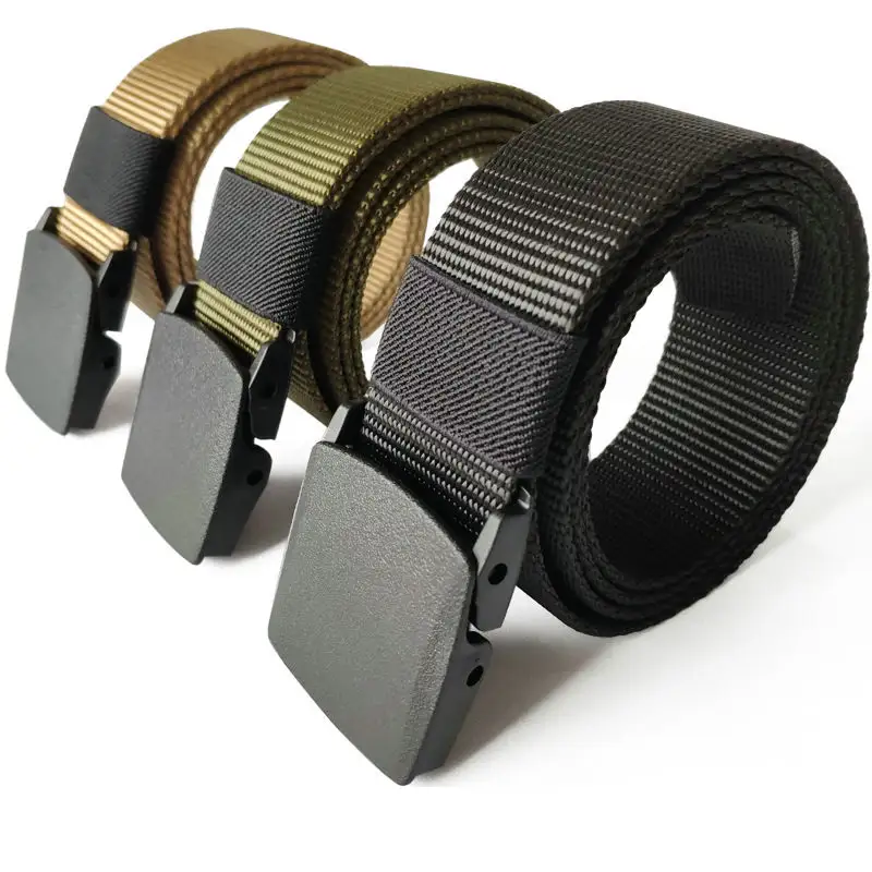 JANYN Men Non-allergenic Nylon Belt Woven Canvas Belt No Metal Breathable Belt