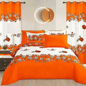 ชุดเครื่องนอนลายดอกไม้แบบใหม่ 8 ชิ้น พร้อมผ้าม่าน ตกแต่งบ้านอย่างหรูหรา ชุดผ้าปูที่นอนขายส่ง - Product Image 4