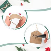 Joycraft 500 Stück Preisschilder mit Schnur 1,4x1,8 Kraftpapier-Anhänger Display-Etiketten Braun Beschreibbar China Schmuck Kleidung