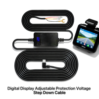 Kabel Step Down Tegangan Proteksi Digital yang Dapat Disesuaikan 5V 2.5A ACC Cut off dengan Timer Digital Kit Hardwire Dash Cam