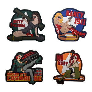Hot-selling Retro Pin-up Girl PVC <strong>Hook</strong> <strong>and</strong> <strong>Loop</strong> Patch for Clothing <strong>and</strong> Backpack Decoration - Product Image 2
