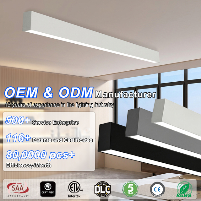 Factory Direct High Quality Aluminum Black 5-Year Warranty 120-277V 25W 3500K Dimmable LED Linear Light