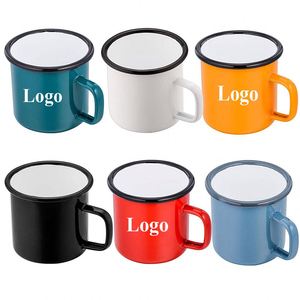 แก้วเคลือบหนาพิมพ์โลโก้ตามสั่ง ขายส่ง ขนาด 300 มล. แก้วกาแฟสีสันสดใสสำหรับแคมป์ปิ้งและใช้ในบ้าน - Product Image 1