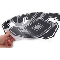 Vente en gros de maillot de football Dtf à transfert de chaleur prêt à presser, logo de transfert de chaleur, nom et numéros pour maillot universitaire