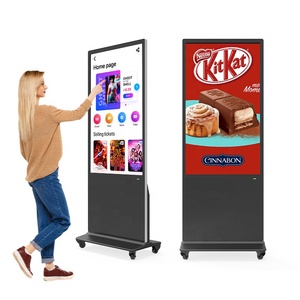 43 50 55 65 inch Slim không dây điều khiển từ xa <span class=keywords><strong>Wifi</strong></span> tương tác IR màn hình cảm ứng tầng đứng kỹ thuật số biển kiosk Máy nghe nhạc hiển thị - Product Image 1