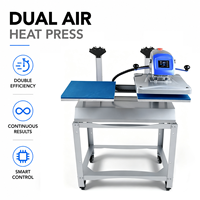 Machine de presse à chaud à ouverture automatique à double plaque pneumatique 40x50 à haut rendement pour l'impression de t-shirts et les vêtements