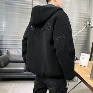 Abrigo de cachemira de invierno con logotipo personalizado, estilo informal para hombre, holgado, estilo japonés, con capucha, acolchado, cálido, informal y cómodo. - Product Image 4