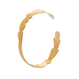 Brazalete de Acero Inoxidable Chapado en Oro de 18K de Alta Gama para Mujer, Diseño en Forma de C, Versátil y Sencillo, Brazalete Irregular de Moda - Product Image 5