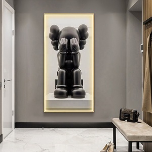 JZ Phòng Khách Hiện Đại Trang Trí Nội Thất LED Ánh Sáng Tường Nghệ Thuật UV In Gấu Áp phích Tác Phẩm Nghệ Thuật Pha Lê Sứ Trang Trí Động Vật Sơn - Product Image 3