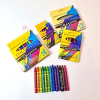 Juego de Crayones de Cera Redondos No Tóxicos para Pintar a Mano, en Caja de 6, 8, 12 o 24 Colores, Personalizables, para Dibujo Infantil