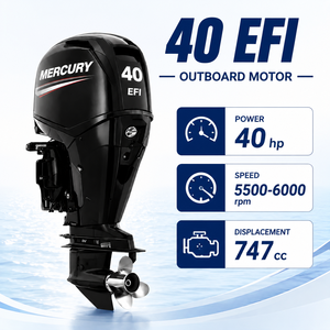 <span class=keywords><strong>Moteur</strong></span> hors-bord <span class=keywords><strong>Mercury</strong></span> <span class=keywords><strong>40</strong></span> EFI 40HP 30kW 5500~6000 tr/min 3 cylindres 4 temps à injection électronique de carburant pour <span class=keywords><strong>bateau</strong></span> de pêche - Product Image 1