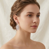 Pendientes de Lujo Marquise CZ para Novia, Estilo Lámpara Vintage, Joyería de Declaración 2026Holesale B2B, Regalo de Aniversario para Mujer