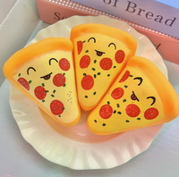 Jouet sensoriel anti-stress en mousse PU en forme de pizza à rebond lent avec logo personnalisé pour cadeau promotionnel