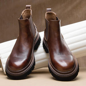 Botas Oxford Personalizadas para Hombre, con Punta Cuadrada, de Cuero Genuino, Diseño Grabado, Suelas Gruesas, Masaje y Antideslizantes, Estilo Ejecutivo - Product Image 4