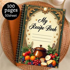 A5 Trống Công Thức Cuốn Sách Nấu Ăn Xoắn Ốc Máy Tính Xách Tay Không Thấm Nước Rỗng Nấu Ăn Tạp Chí Dán Tổ Chức Gia Đình Bạn Công Thức Nấu Ăn Món Quà - Product Image 1