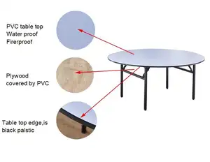 Modern 10-Seater round Folding Table for Outdoor Dining Room Restaurant Hotel Banquet Wedding Event Parties