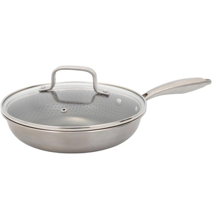 Triply Stainless Steel Frying <b>Pan</b> Saute <b>Pan</b> Non-Stick Coating Gas <b>Induction</b> Cooking 3 Layers Stainless Steel Fry <b>Pan</b> - Product Image 1