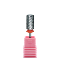 JadeNail Brocas de Carburo para Uñas, Forma de Barril Grande, Punta Plana, Plateadas, para Pulir Puntas de Uñas Acrílicas, Buena Concentricidad, Diámetro de Vástago 3/32