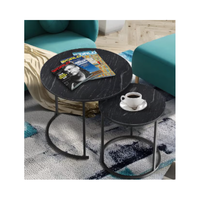 Meilleures Ventes : Table Basse de Salon Moderne, Ensemble de 2 Tables Basses Rondes Gigognes en Bois