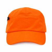 Groothandel op maat gemaakte logo oranje 5-panel tech cap met zijritszak, utility sport pet, fabrieksprijs, geschikt voor hardlopen