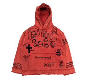 <span class=keywords><strong>Felpa</strong></span> <span class=keywords><strong>con</strong></span> <span class=keywords><strong>Cappuccio</strong></span> Invernale da Uomo XL Stile Retrò Lavato, Vestibilità Ampia, 100% Cotone, Hip-Hop, <span class=keywords><strong>con</strong></span> Ricamo a Lettere sul <span class=keywords><strong>Cappuccio</strong></span> - Product Image 1