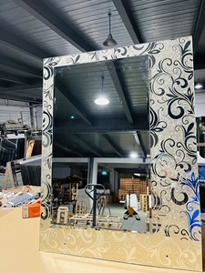 Hiện đại treo tường hai lớp kính bạc gương với ánh sáng dẫn và kệ hình chữ nhật trang điểm gương phòng tắm - Product Image 2