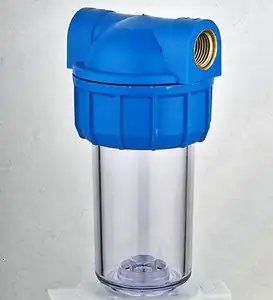 Blaue Farbe klares Filter gehäuse 5 Zoll 10 Zoll 20 Zoll Haushalts-Ro-Wasser reiniger Messing Einlass/Auslass Ro Anlage