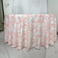Nappe ronde en polyester à imprimé floral décoratif pour mariage, fête, banquet, événements