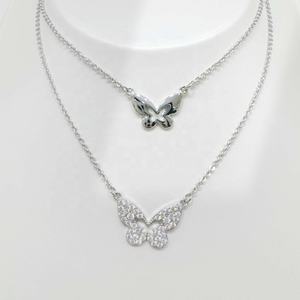 Collier en argent sterling 925 plaqué or, style vintage, fleur, papillon, perle, pour femme, colliers superposés, prix usine. - Product Image 5