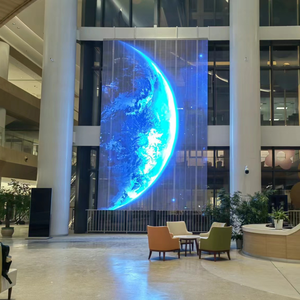Pantalla LED Transparente para Publicidad en Vallas de Vidrio, Ultraligera, de Instalación Rápida, Pantalla LED Transparente para Exteriores, Tipo Cortina de Piso Grande - Product Image 2
