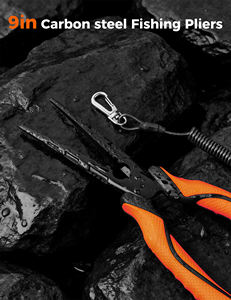 <span class=keywords><strong>Pince</strong></span> de pêche en acier au carbone de 9 pouces avec poignée TPR, coupe-<span class=keywords><strong>ligne</strong></span>, ouvre-anneau et cordon de sécurité – Vente directe usine pour eau salée et eau douce - Product Image 6