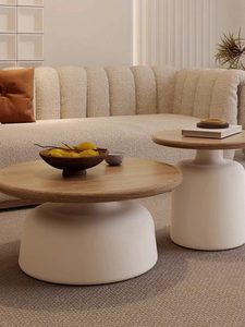 Modern Iron Frame Natural Wood Top Coffee <b>Table</b> for Small Apartment Living Room Furniture Modern Minimalist Design - Product Image 1