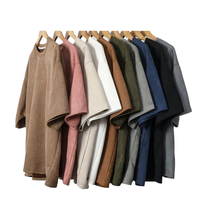 Camisetas de Gamuza Gruesa Casuales para Hombre, Negras, Extra Grandes, Personalizadas con Bordado 3D, Antiarrugas, Ecológicas, Precio Económico