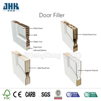 JHK-006TX Panneaux de porte colonne à 6 panneaux en bois composite MDF, design moderne, grain de bois non fini, pour salon et salle de bain