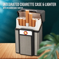 Étui à cigarettes Futeng personnalisé avec logo, 20 pièces, étui à cigarettes en plastique et aluminium avec briquet USB, vente chaude