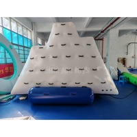 Mur d'escalade gonflable en forme d'iceberg bleu et blanc sur mesure 5x3x3m pour parc aquatique et piscine – Jouet aquatique amusant