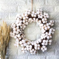 Batang Kapas Alami yang Diawetkan, Cabang Bunga Kering, Tanaman Putih Asli untuk Dekorasi DIY, Pernikahan, Rumah, Hotel, dan Pajangan