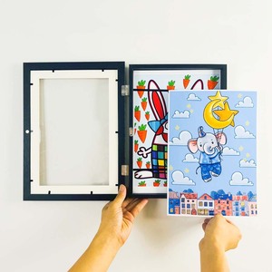 Bán buôn hiện đại A4 Áp phích bằng gỗ hiển thị khung có thể thay đổi trẻ em tường nghệ thuật đóng khung bức tranh khung gỗ - Product Image 5