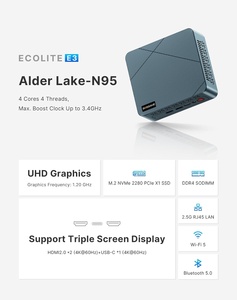 Bosgame N95เซลรอนมินิพีซี | แรม DDR4 16GB | 512GB M.2 SSD | หน้าจอสามจอ4K 60Hz Dual /Type-C | <span class=keywords><strong>6W</strong></span> <span class=keywords><strong>TDP</strong></span> | เงียบ | - Product Image 4