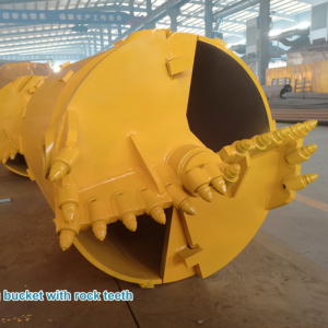 Outils de forage rotatifs : Godets de forage à tige ronde avec dents de burin pour fondations, en acier Q355B, pour le forage de sols et de roches - Product Image 6