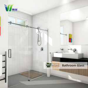 Porte de <span class=keywords><strong>douche</strong></span> coulissante en verre trempé pour salle de bain industrielle, panneau de séparation, cabine, pour usage hospitalier - Product Image 1