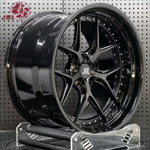 Nuevas llantas forjadas <span class=keywords><strong>JBL</strong></span> de 18-26 pulgadas, de 2 piezas, negro brillante, con 10 radios divididos y borde remachado, 5x112 5x120, para coches deportivos de alto rendimiento. - Product Image 2
