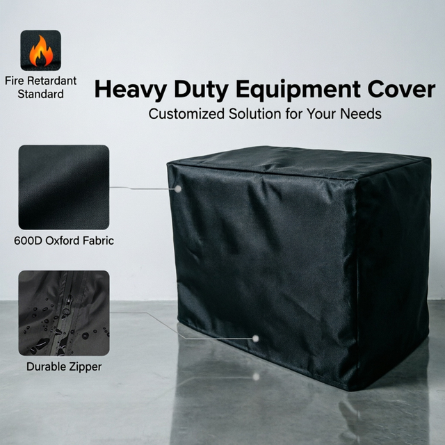 Custom Fire Retardant Equipment Cover Heavy Duty Oxford Fabric Machine Dust Cover Waterproof Industrial Protective Shield
