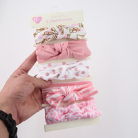 Enfants Europe Et Unis 5 Pcs/Set Lapin Noeud Combinaison Haute Stretch Imprimé Bandeaux Bébé Accessoires En Gros