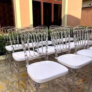 Chaises Napoléon en plastique transparent d'hôtel de mariage en acrylique de cristal clair à vendre à bas <span class=keywords><strong>prix</strong></span> d'usine en gros - Product Image 1
