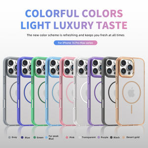 Coque de téléphone magnétique transparente antichoc pour <span class=keywords><strong>iPhone</strong></span> 16e Pro Max 15 <span class=keywords><strong>Plus</strong></span> 14 13 12 S25 Ultra S24 <span class=keywords><strong>Plus</strong></span> couverture rigide en TPU souple - Product Image 2