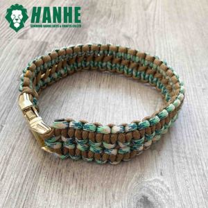 Laisse de chien en paracorde avec logo personnalisé moderne et double tressée en cuir nylon avec boucle en métal solide pouvant être entraînée pour chiens et chats - Product Image 3