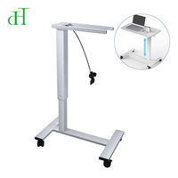 Table d'appoint mobile pneumatique moderne en fer, polyvalente, pour bureau à domicile, salon, hôtel, hôpital, école - Cadre à colonne unique réglable en hauteur