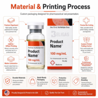 Maßgefertigte Verpackungsbox für Medizinfläschchen aus Recyclingmaterialien 10ml Pharmazeutische Injektionsflasche Bedruckte Faltschachtel